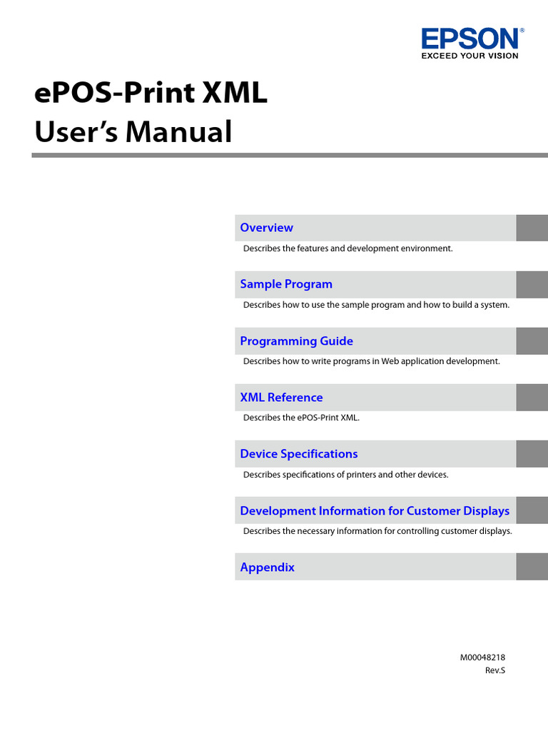 ePOS-Print XML User Manual | PDF | Soap | Xml Schema