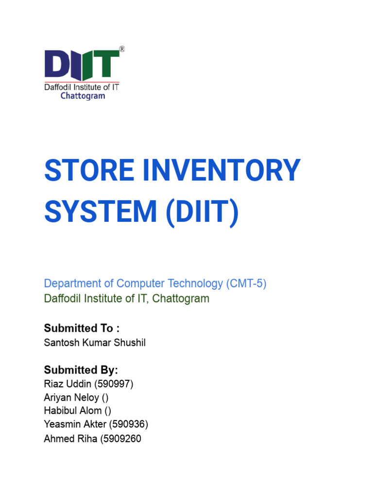Store Inventory System (Diit) | PDF | Computers