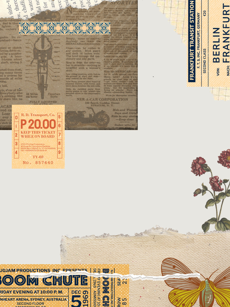 Beige Modern Torn Paper Vintage Paper Border | PDF