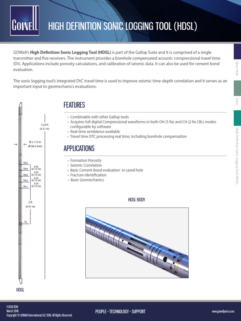 High Definition Sonic Logging Tool (HDSL) | PDF