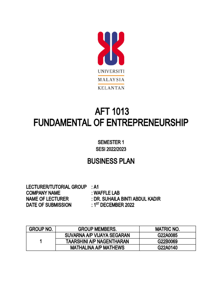 Business Plan Download Free Pdf Waffle Economies