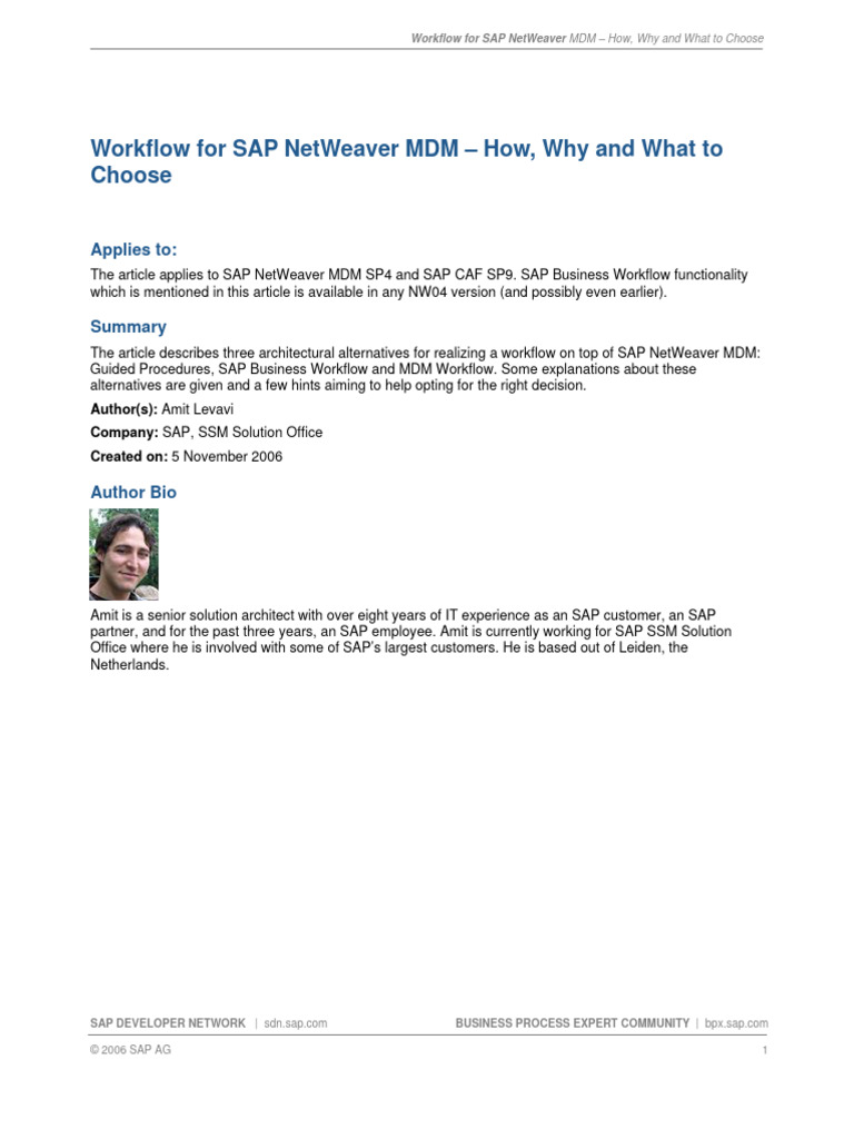 Workflow for Master Data Management – How, Why and What to Choose | PDF ...