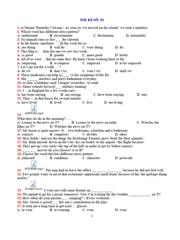 IOE Grade 8 Round 1 Answers | PDF