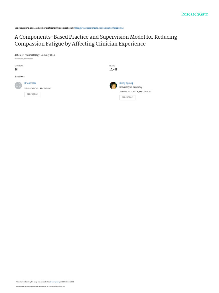 A ComponentsBased Practice and Supervision Model PDF Psychological