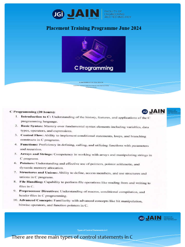 C Programming for Placement Prep | PDF | Control Flow | Software ...
