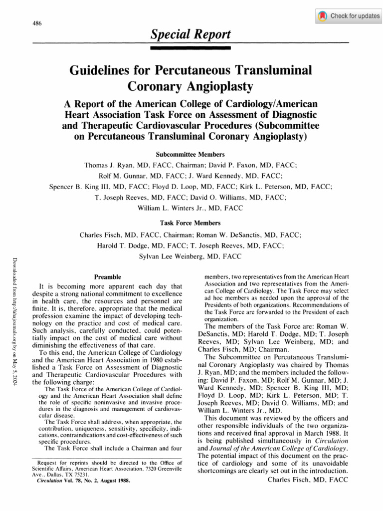 CLASIFICACIÓN AHA:ACC LESIONES CORONARIAS | PDF | Coronary Artery ...