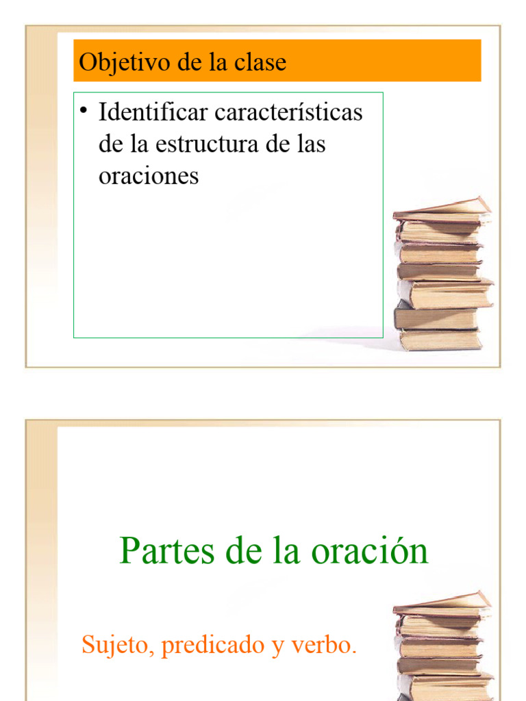 Partes de La Oración | PDF | Artes del Lenguaje y Comunicación