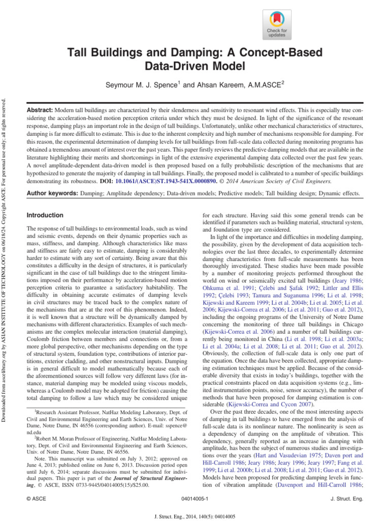 Tall Buildings and Damping-A Concept-Based Data-Driven Model | PDF ...