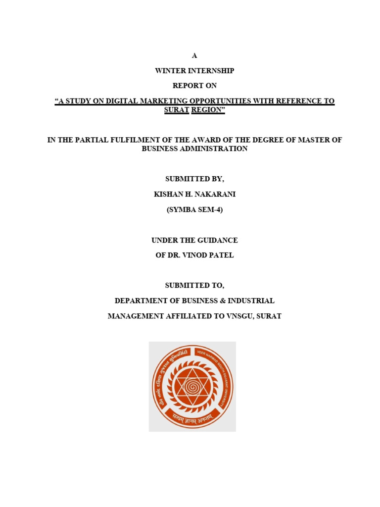 Digital Marketing in Surat: Internship Report | PDF | Search Engine ...