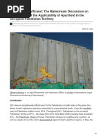 Sound But Insufficient: The Mainstream Discussion On The Question of The Applicability of Apartheid in The Occupied Palestinian Territory