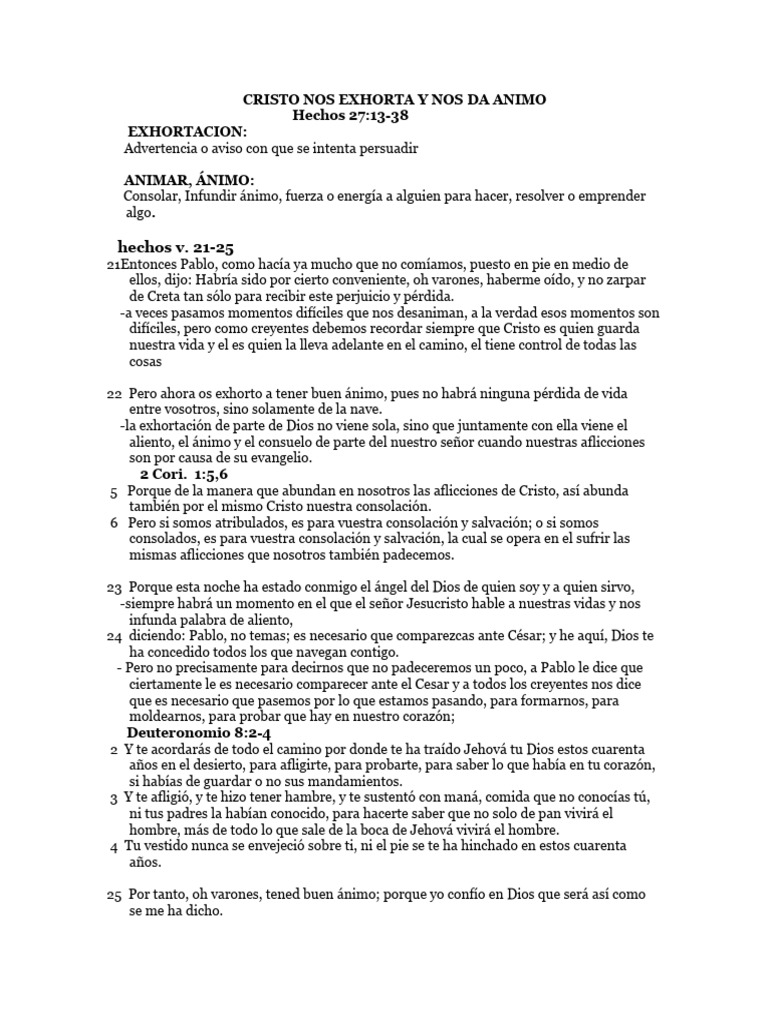 Exhortación y ánimo en tiempos difíciles | PDF | Cristo (título) | Dios