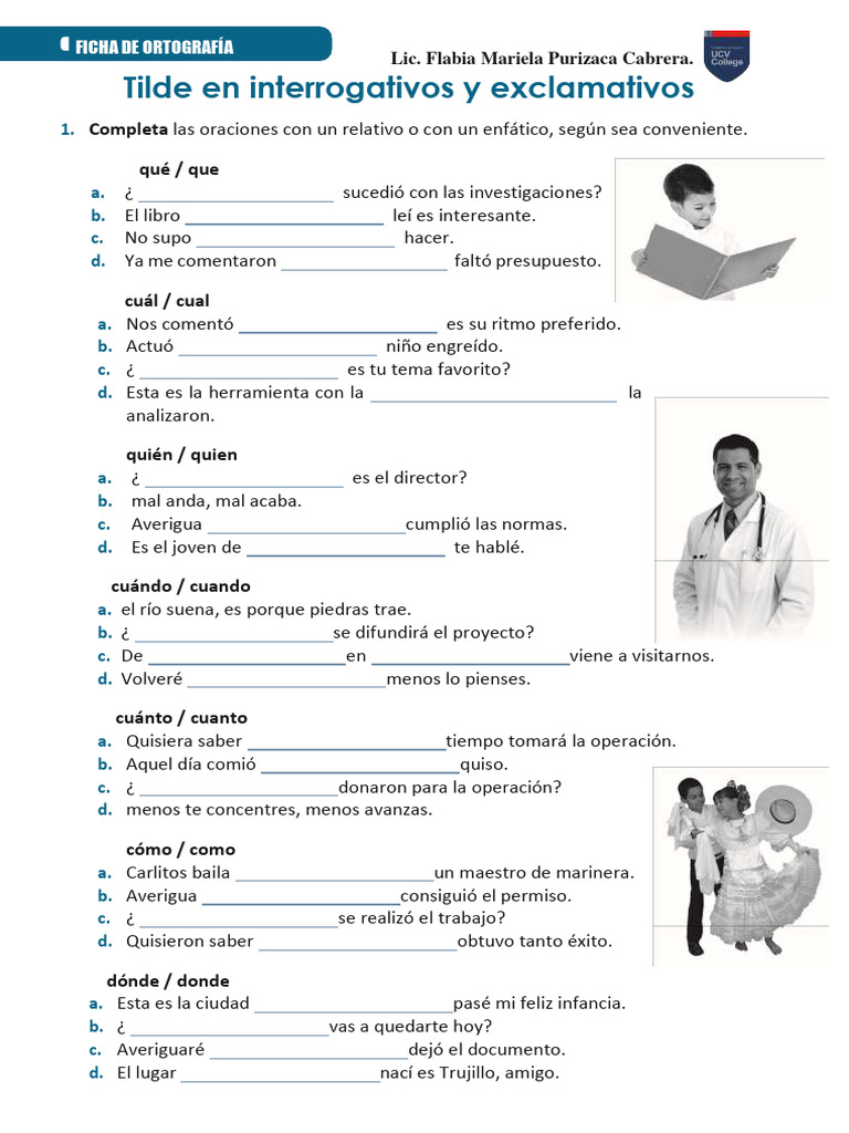 FA - Tilde en Interrogativos y Exclamativos | PDF | Artes del Lenguaje ...