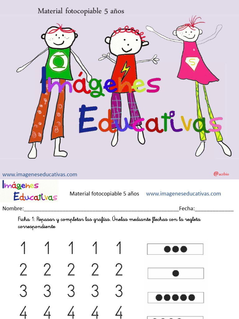 Fichas de Lectoescritura para 5 Años | PDF | Color | Arco iris