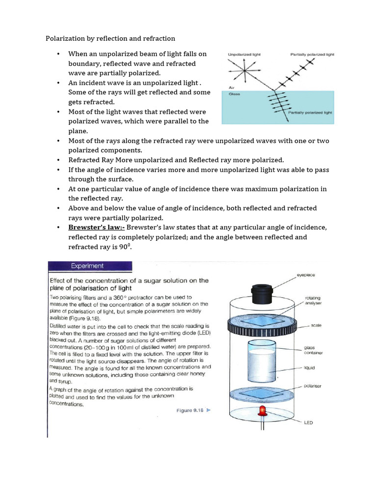 Polarization Notes Final | PDF | Polarization (Waves) | Optical Filter