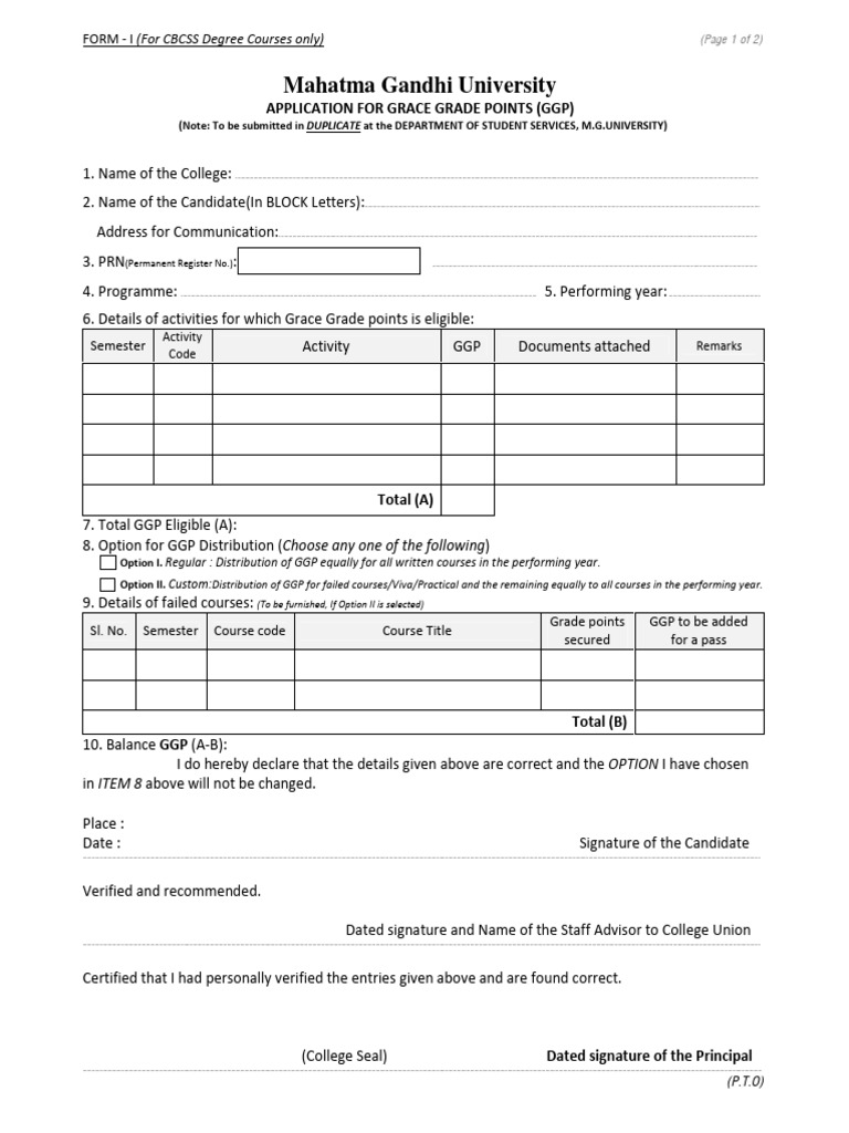 Application Form Grace Marks in Cultural Activities CBCSS | PDF | Computing