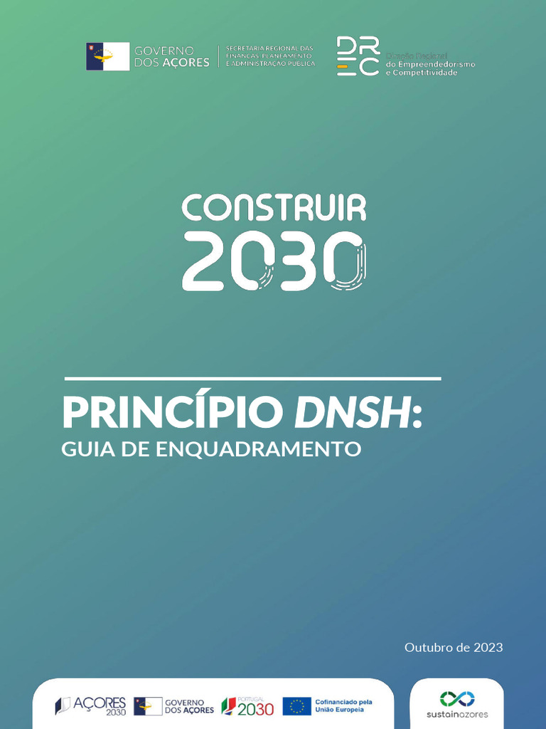 Guia de Enquadramento do Princípio DNSH | PDF | Economias