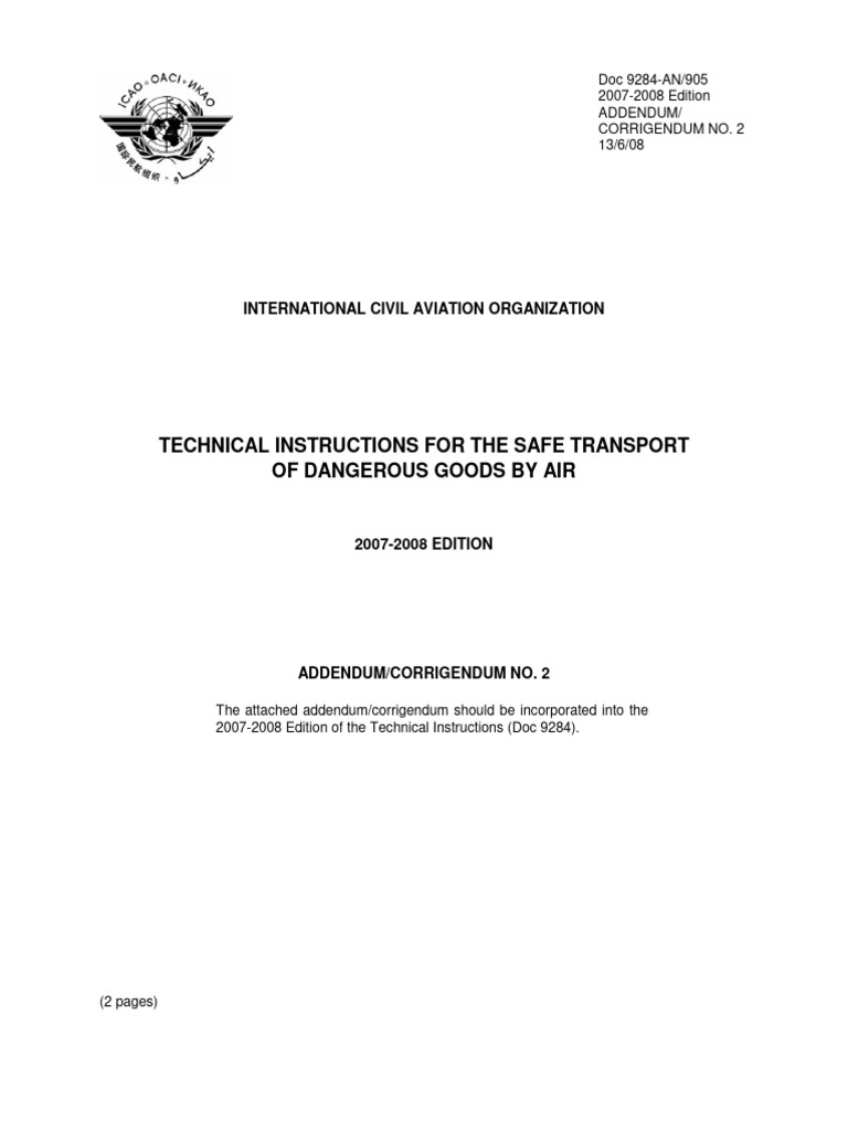 9284 2007 2008 Addcorr 02 en | PDF | Dangerous Goods | Materials