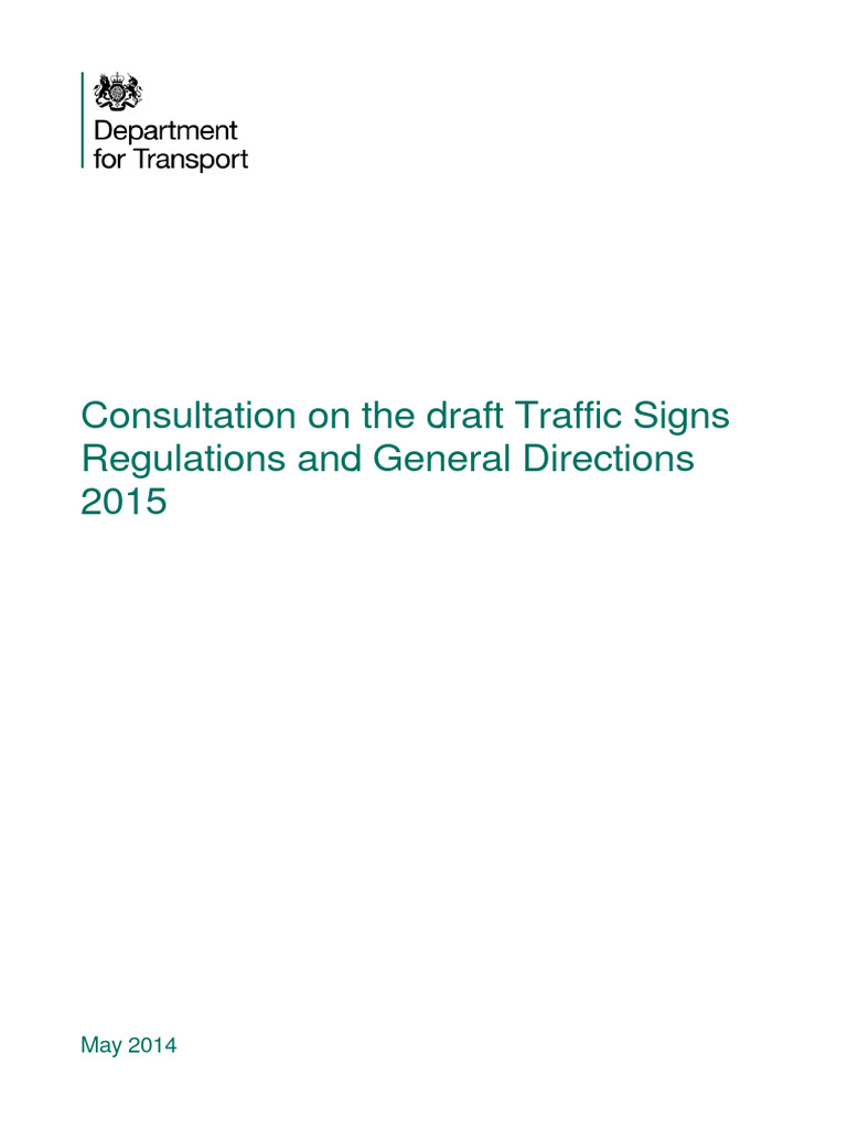 Consultation on TSRGD 2015 Changes | PDF | Cycling Infrastructure | Traffic