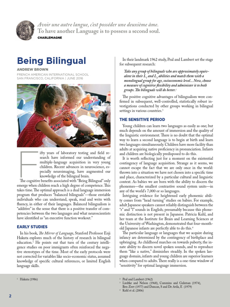 Benefits of Bilingualism in Children | PDF | Multilingualism | Second ...