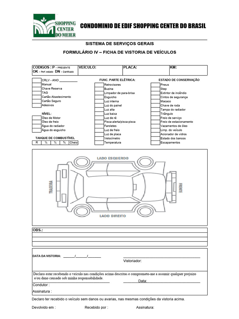 Fromulario iv ficha de vistoria np11 03 pdf ve culo motorizado