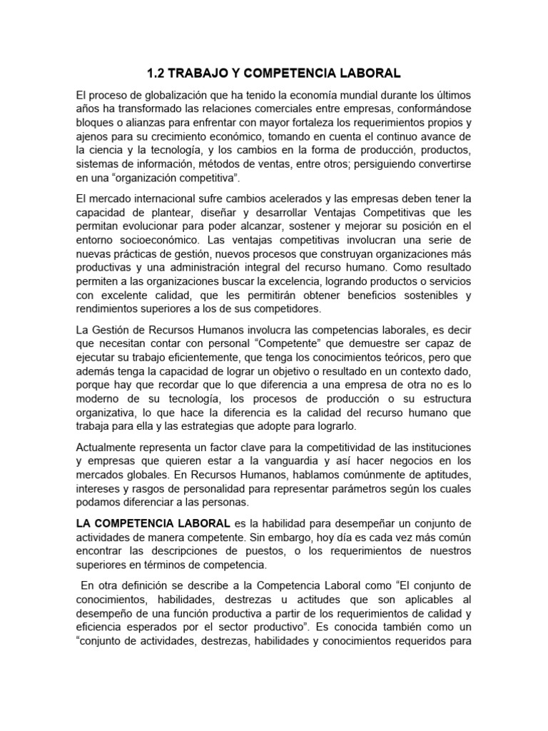 Competencias Laborales y su Impacto Empresarial | PDF | Gestión de ...