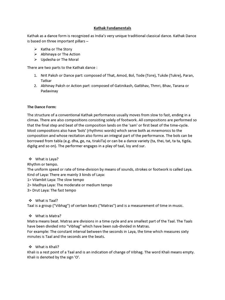 Kathak Fundamentals Download Free Pdf Musicology Rhythm And Meter