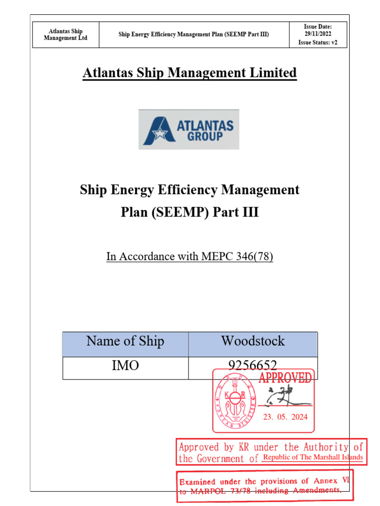 Ship Energy Efficiency Management Plan | PDF | Efficient Energy Use ...