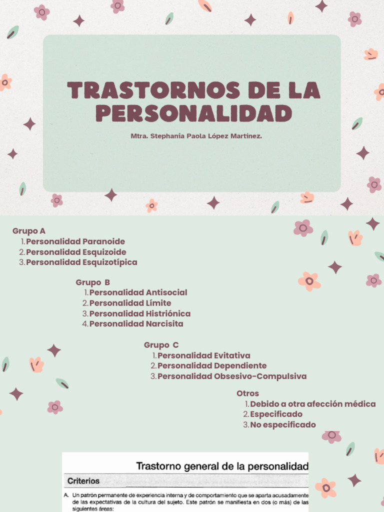 Trastornos De La Personalidad Pdf Sicología Ciencias Del