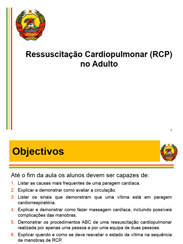 RCP no Adulto: Técnicas e Procedimentos | PDF | Reanimação ...