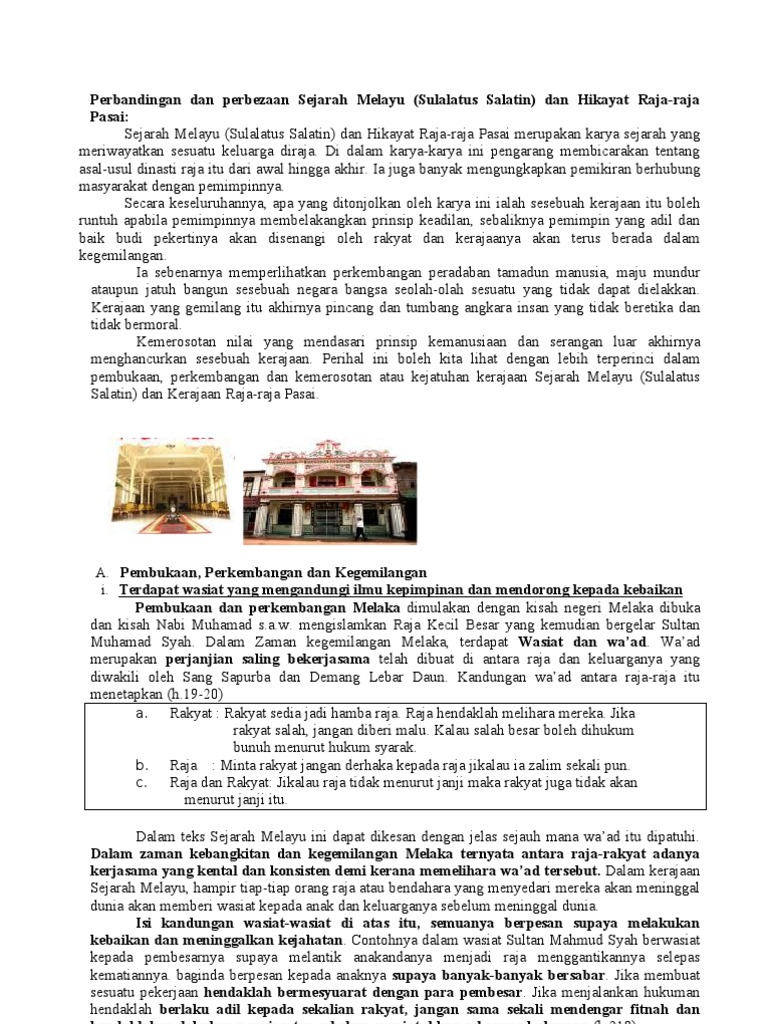 Per Banding An Dan Perbezaan Sejarah Melayu Sulalatus Salatin Dan Hikayat Raja Raja Pasai Pdf
