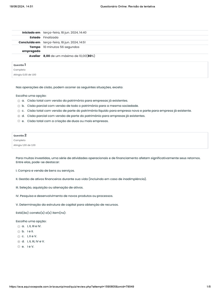 Prova Iv 2 | PDF | Relatório anual | Contabilidade