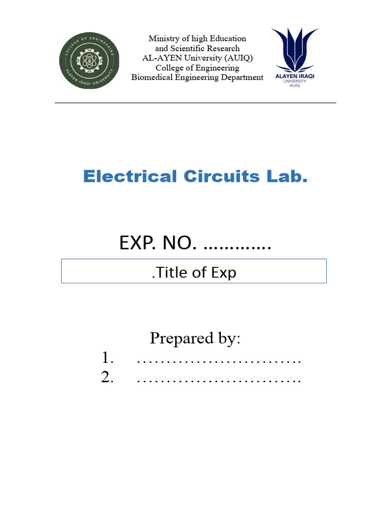 Electrical Circuits Lab Experiment Guide | PDF | Science & Mathematics