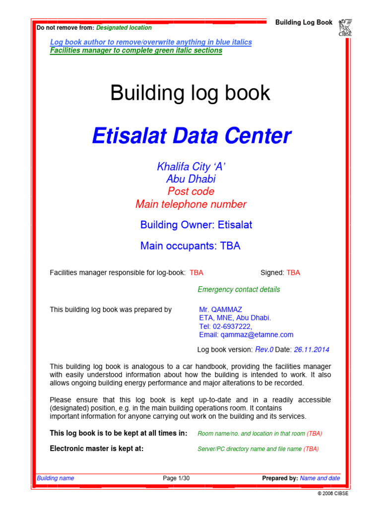 Etisalat Building Log Book Guidelines | PDF | Building Technology ...
