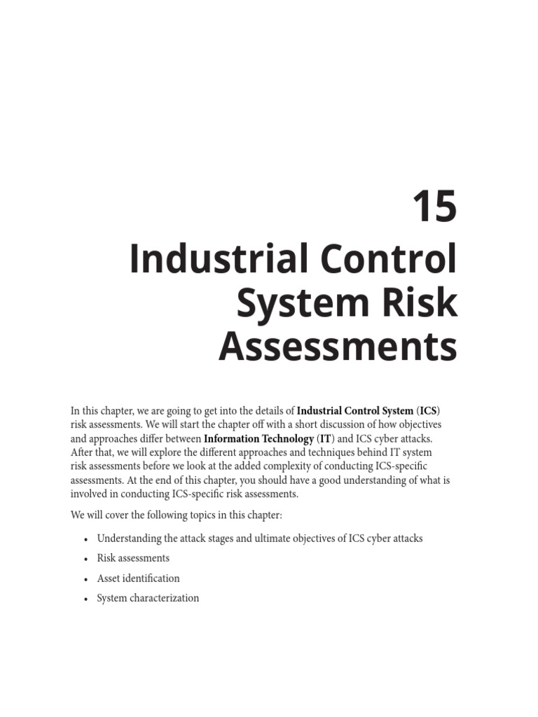 Chapter_15_Industrial_Control_System_Risk_Assessments PDF Vulnerability Risk