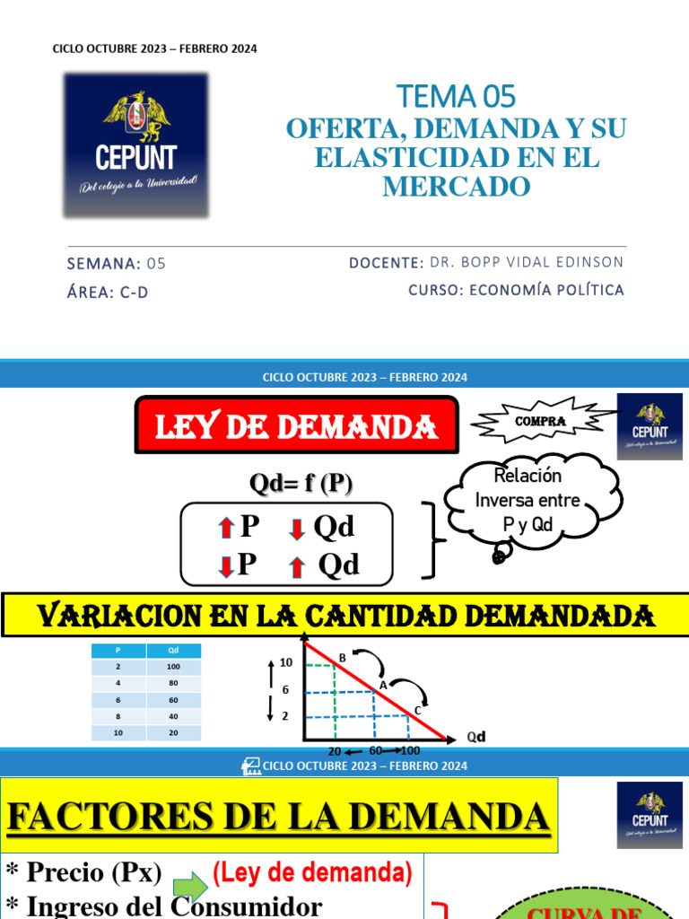 Elasticidad de Oferta y Demanda en Economía | PDF | Oferta (economía ...