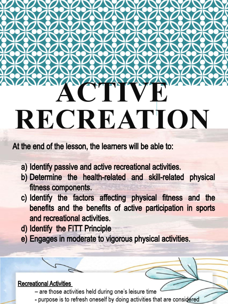 Active Recreation | PDF | Physical Fitness | Clinical Medicine