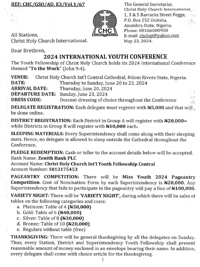 2024 Int'l Youth Conference | PDF