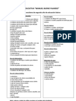 Lista de Utiles Escolares de 2do.