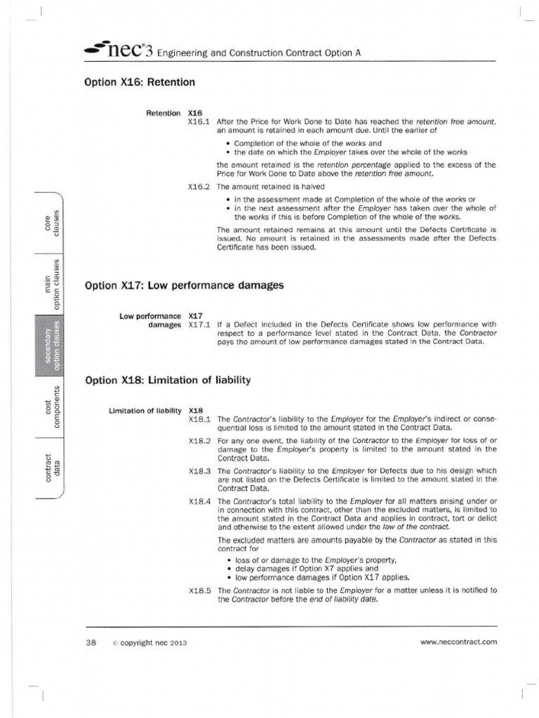 Nec 3 Engineering And Construction Contract Grupo 5 Pdf Legal