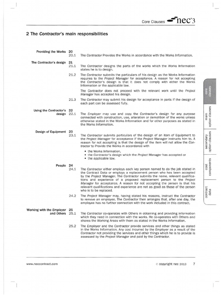 NEC 3 Engineering and Construction Contract - Grupo 3 | PDF ...