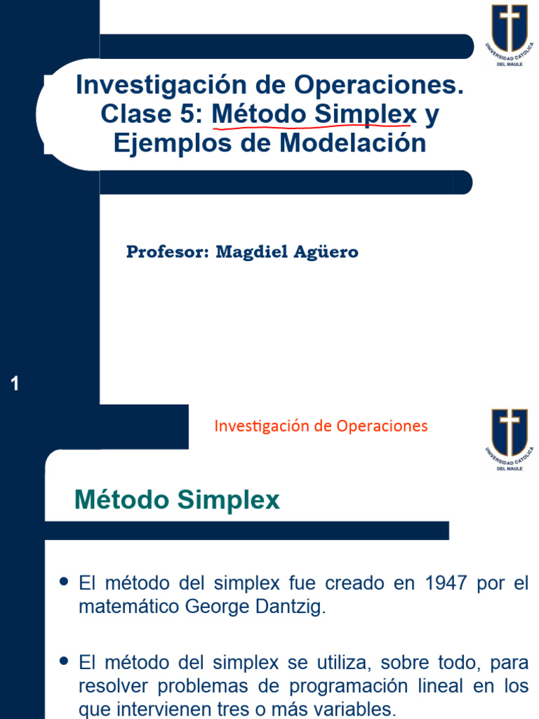 Clase 5 Metodo Simplex Pdf Programación Lineal Algoritmos