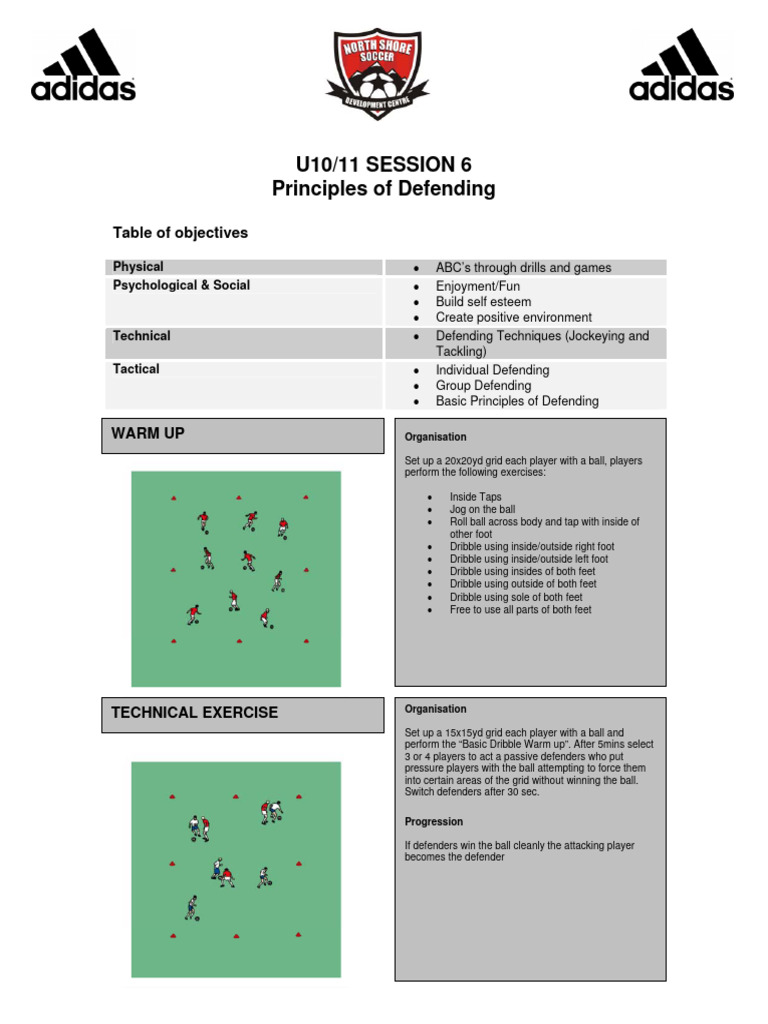 U10/11 Defending Principles Session 6 | PDF | Sports | Team Sports