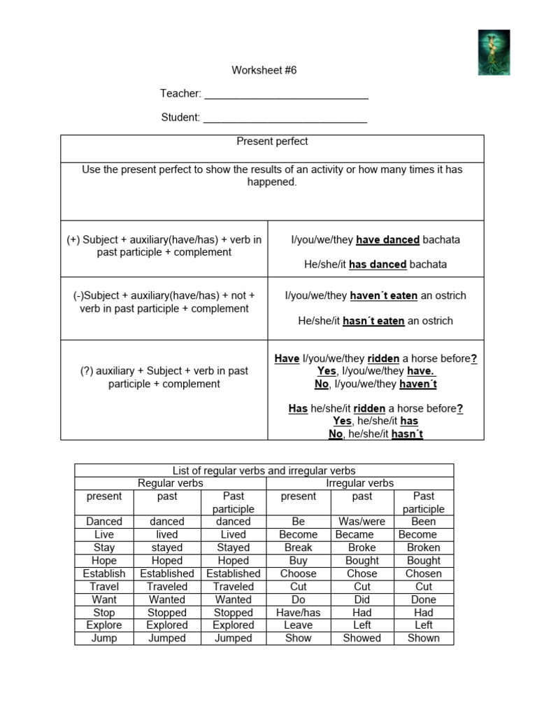 Present-Perfect-Ejercicios-De-Gramatica-Hoja-De-Trabajo - CONTESTADO ...
