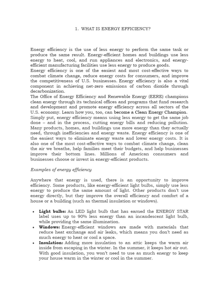 Energy efficiency | Download Free PDF | Efficient Energy Use | Fossil ...