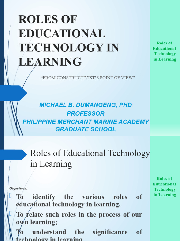 2-Roles of Educational Tech | PDF | Constructivism (Philosophy Of ...