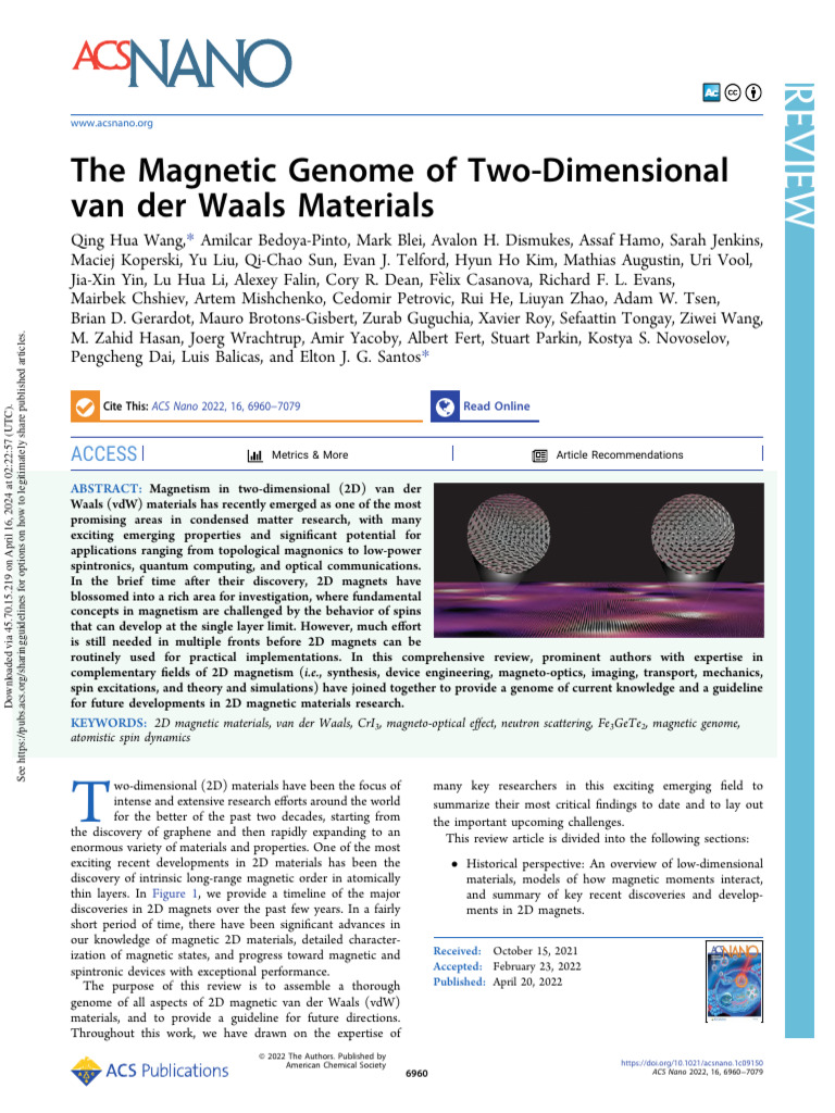 Wang-Et-Al (202) - The Magnetic Genome of Two Dimensional Van Der