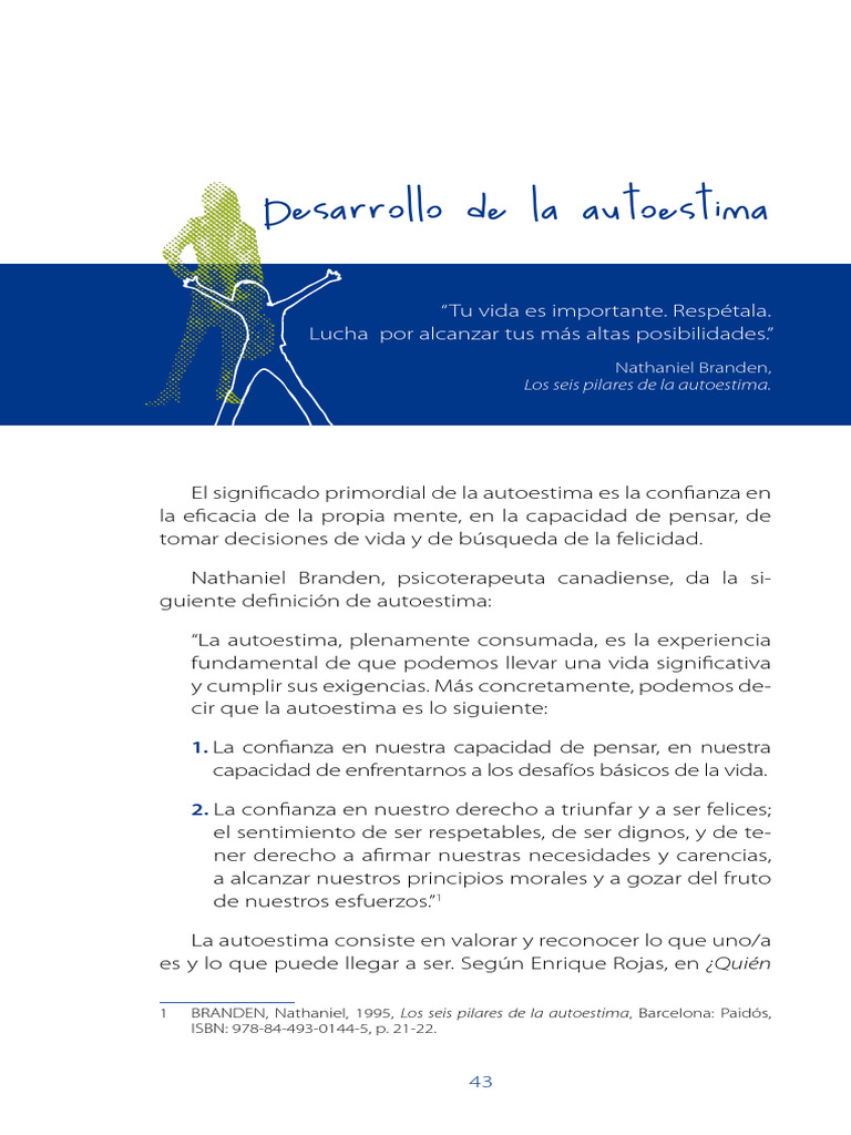 La autoestima según Nathaniel Branden | PDF | Autoestima | Toma de ...