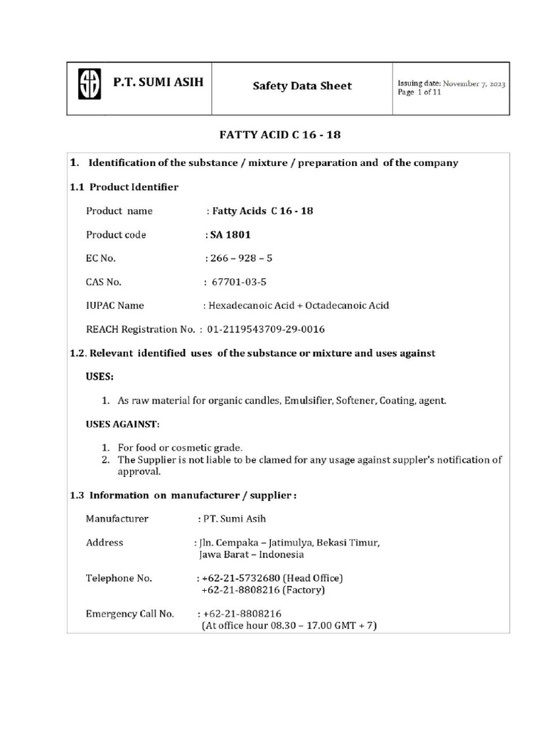 SDS 1801 | PDF