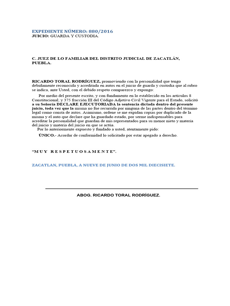 880-16 Ejecutoriada La Sentencia | PDF