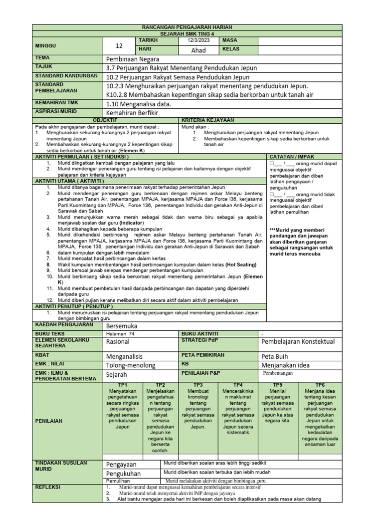 Perjuangan Rakyat Menentang Jepun | PDF